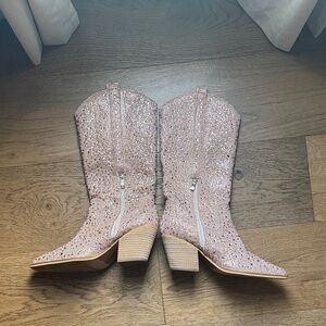 Glitter Western Cowboy Boots - Pink